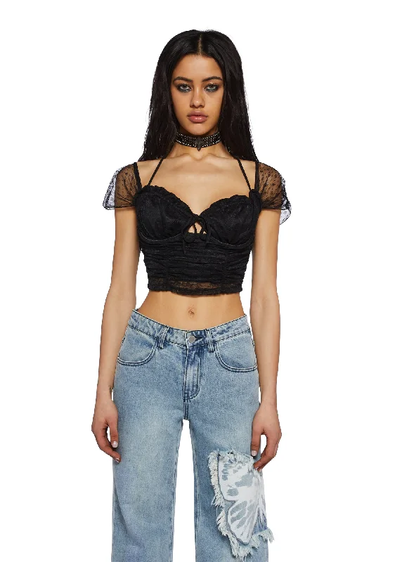 Women's Elegant Formal Outfit Comfort Centric Apparel Beaming Cutie Crop Top