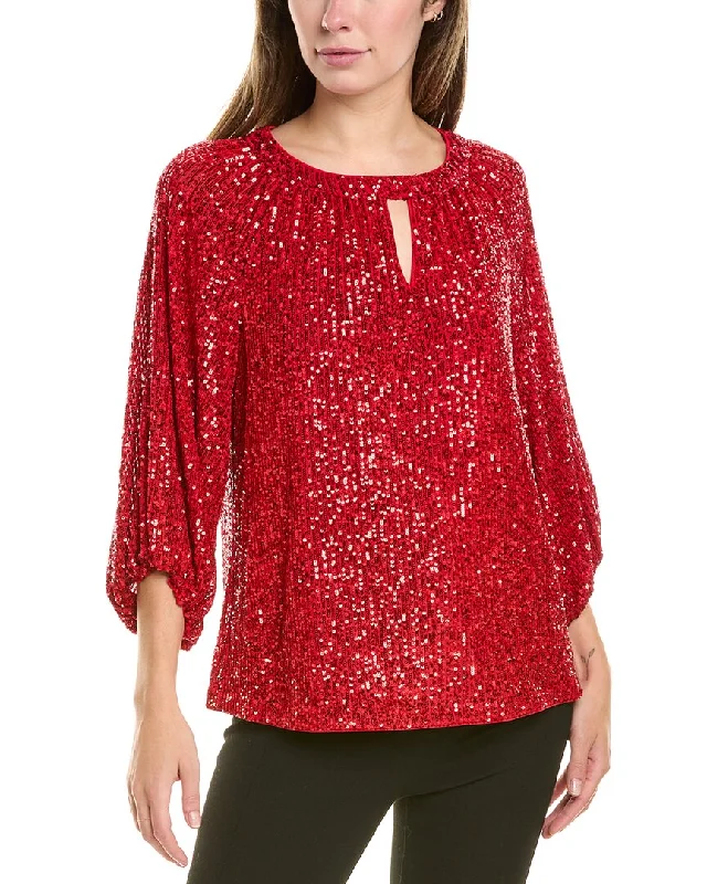 Women's Stylish Professional Garments High End Women's Wear Vince Camuto Sequin Blouse