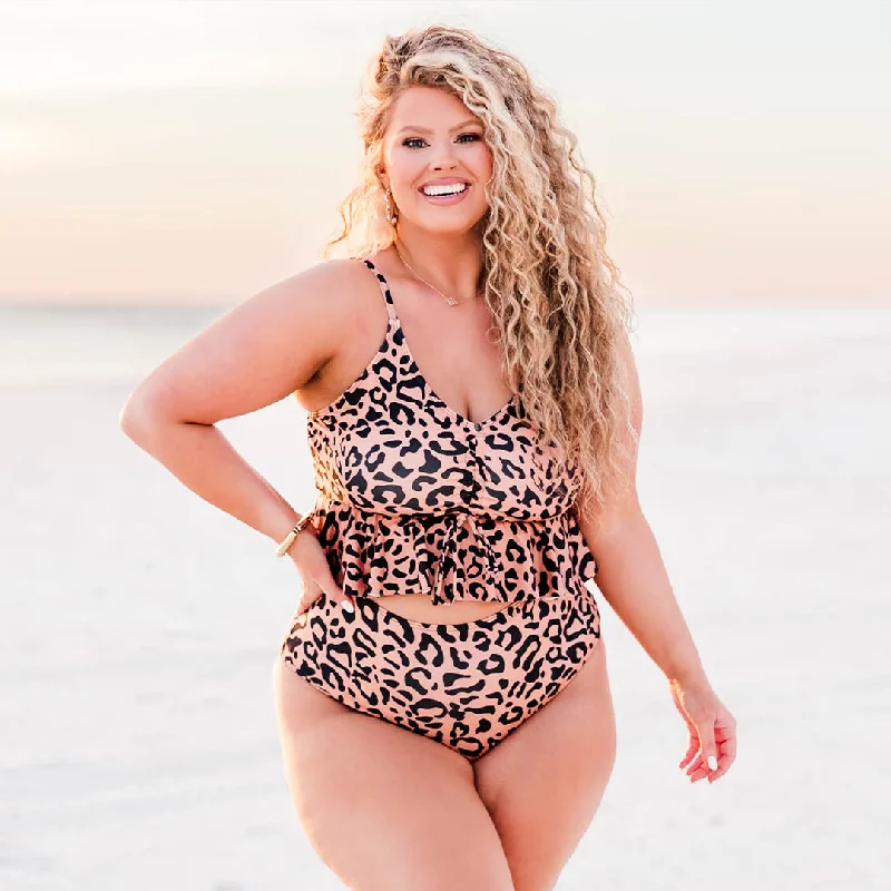 Evening Looks Alluring Design All Summer Long Swim Bottom, Leopard