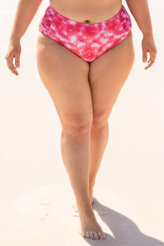 Colorful Clothing Chic Urban Fashion Look Love Don't Cost A Thing Swim Bottom, Tie Dye Pink