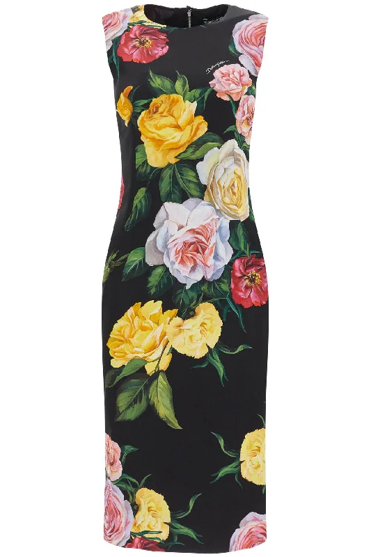 First Order Discount Dolce & Gabbana Women's Elegant  Floral Silk Dress Knee-Length