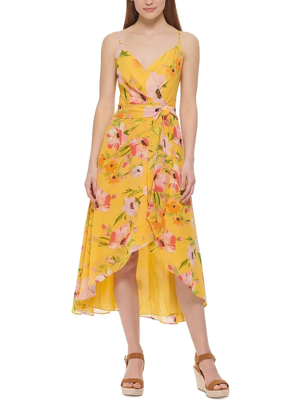 Women's Clothes For Outdoor Events Womens Floral V-Neck Fit & Flare Dress