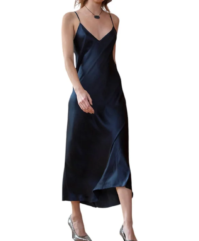 Luxury Women's Clothing Slip Dress In Black