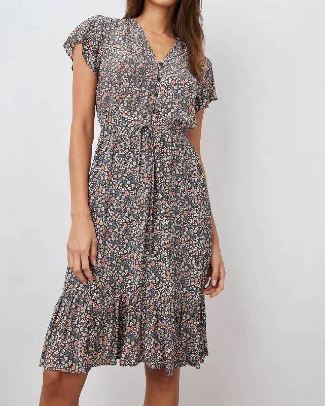 Workwear Fashion for Women Kiki Dress in Black Vintage Floral