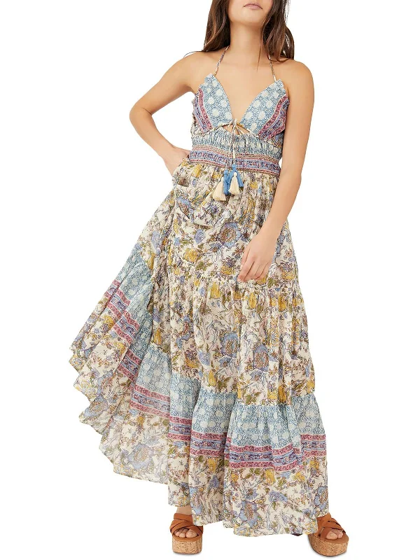 Fashion Forward Femme Womens Floral Print Maxi Fit & Flare Dress