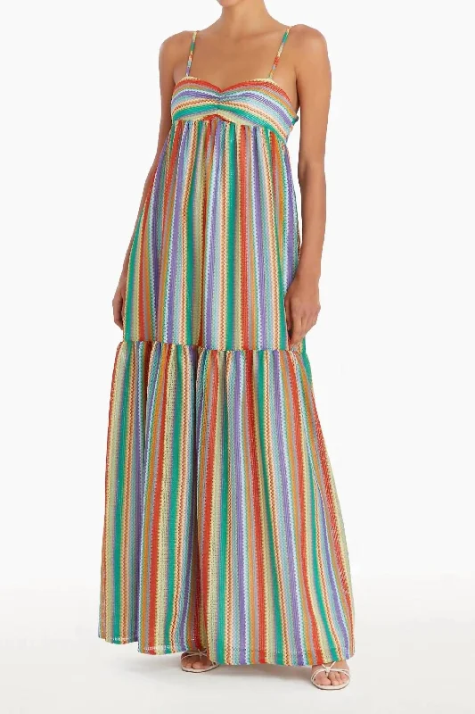 Spring Wardrobe Sima Max Dress In Rainbow Striped