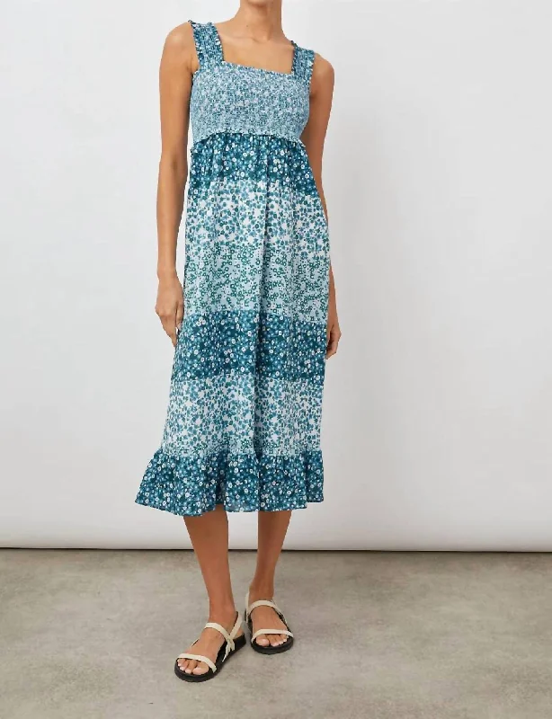 Feminine Allure Rumi Dress in Striped Floral
