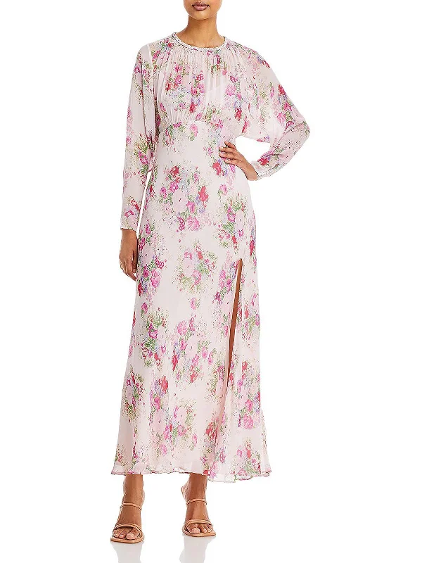 The Latest Fashion Trends Womens Floral Ankle Fit & Flare Dress