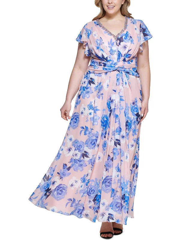 Refresh Your Wardrobe With Exclusive Discounts Plus Womens Floral Maxi Fit & Flare Dress