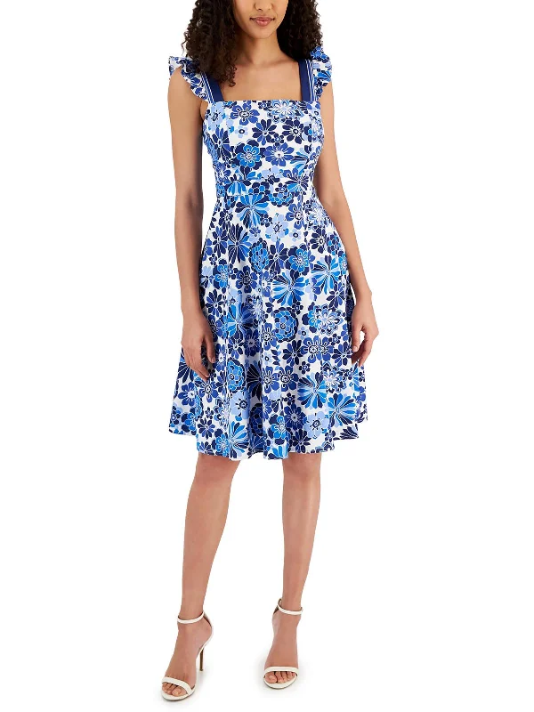 Best-Selling Outfits Now At Exclusive Promotional Prices Womens Floral Print Knee-Length Fit & Flare Dress