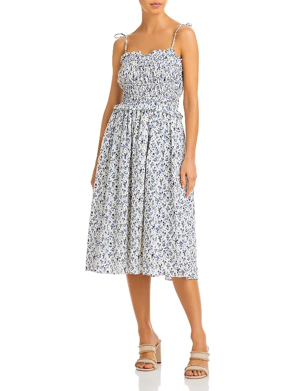 Essentials On Sale Womens Floral Print Tea Length Sundress