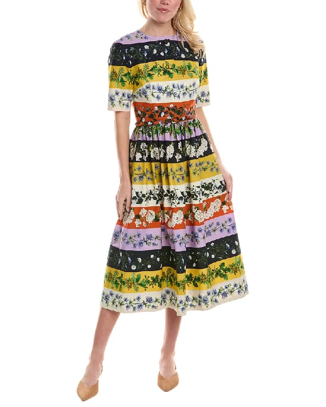 Timeless Women's Garments Oscar de la Renta Botanical Stripe Dress