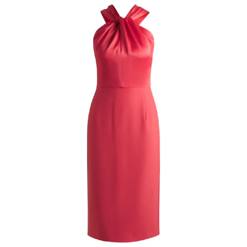 Chic Style Twist-detail dress in stretch fabric