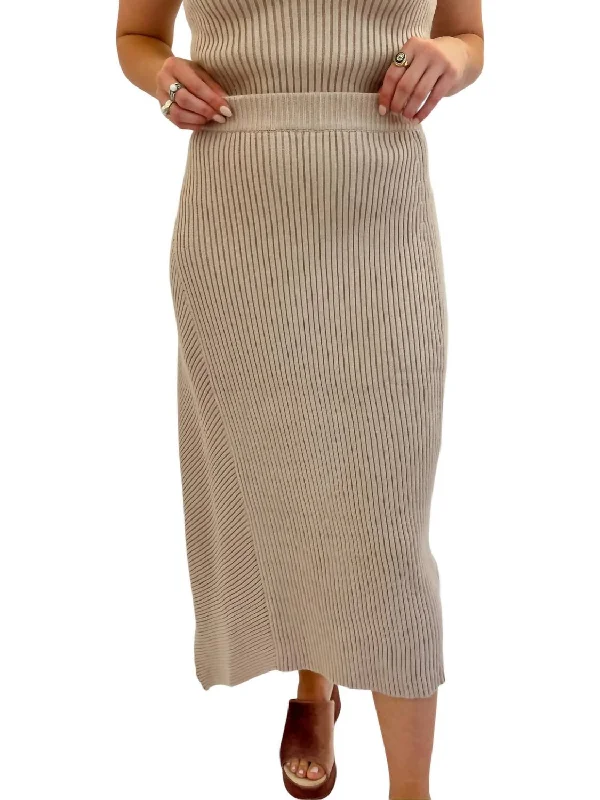 Holiday Discount Final Sale Fallon Sweater Skirt In Taupe