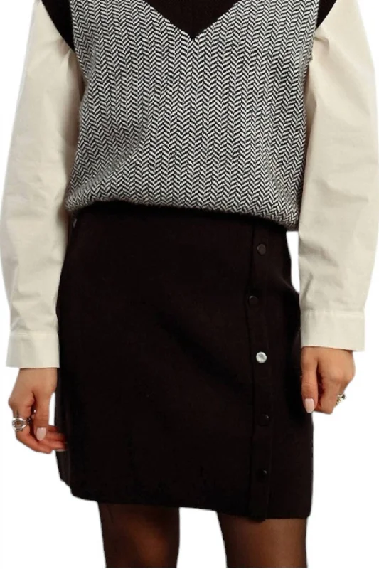 Unique Women's Fashion Pieces Browse Our Top Products Knit Mini Skirt With Button Detail In Blk