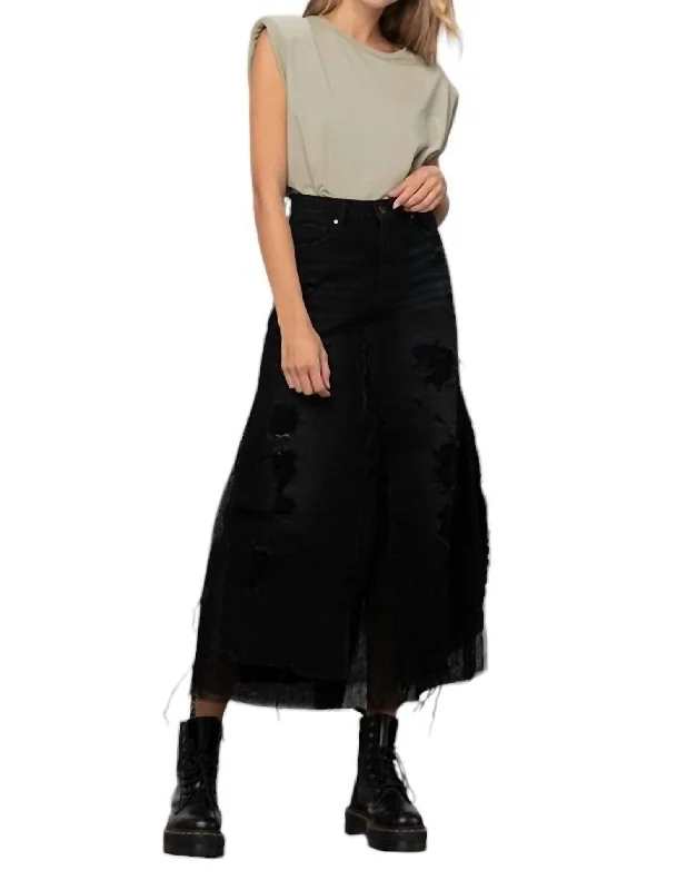 Trendy Outfits For Ladies Stylish Spring Fashion Sha Denim Skirt In Black
