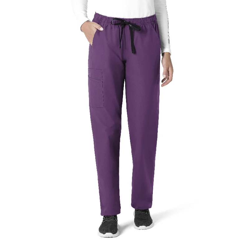 Women's Trendy Outfit Chic Style, Always In Vogue Carhartt Force Essentials Unisex Elastic Waist Cargo Scrub Pant - Eggplant